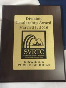 Technology Leadership Award plaque