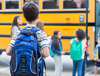 Children boarding school bus