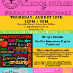 DCPS Job Fair for School Nurses and Paraprofessionals. Thursday, August 12, 12 - 3 pm, Dinwiddie County School Board Office, 14016 Boydton Plan Rd, Dinwiddie, VA. Be a Valued Member of Our Team! Bring a resume. On-site interviews may be conducted. Minimum Requirements: Paraprofessional: Minimum of an Associate's Degree or 48 completed college credits or successful completion of the ParaPro Assesment. School Nurse (LPN): Associates/Technical degree with coursework in health sciences, or a related field. Scan QR code or use the link below to complete our interest form at https://forms.gle/QxrsxDPKtswWzKLm7