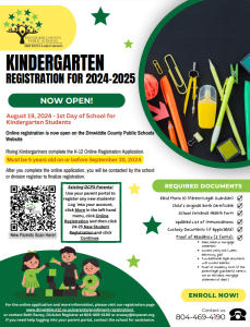 Kindergarten Registration Announcement SY2425 English