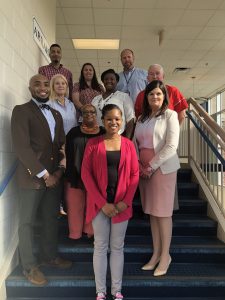 Group picture of the Division Teacher of the Year with administrators