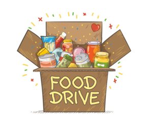 Food Drive charity movement symbol vector illustration