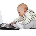 Baby on laptop